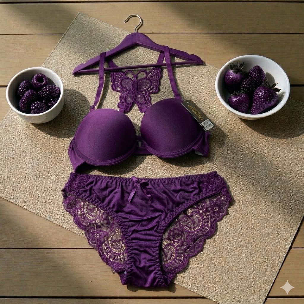 Butterfly Lace Balconette Bra & Panty Set - Vibrant Edition