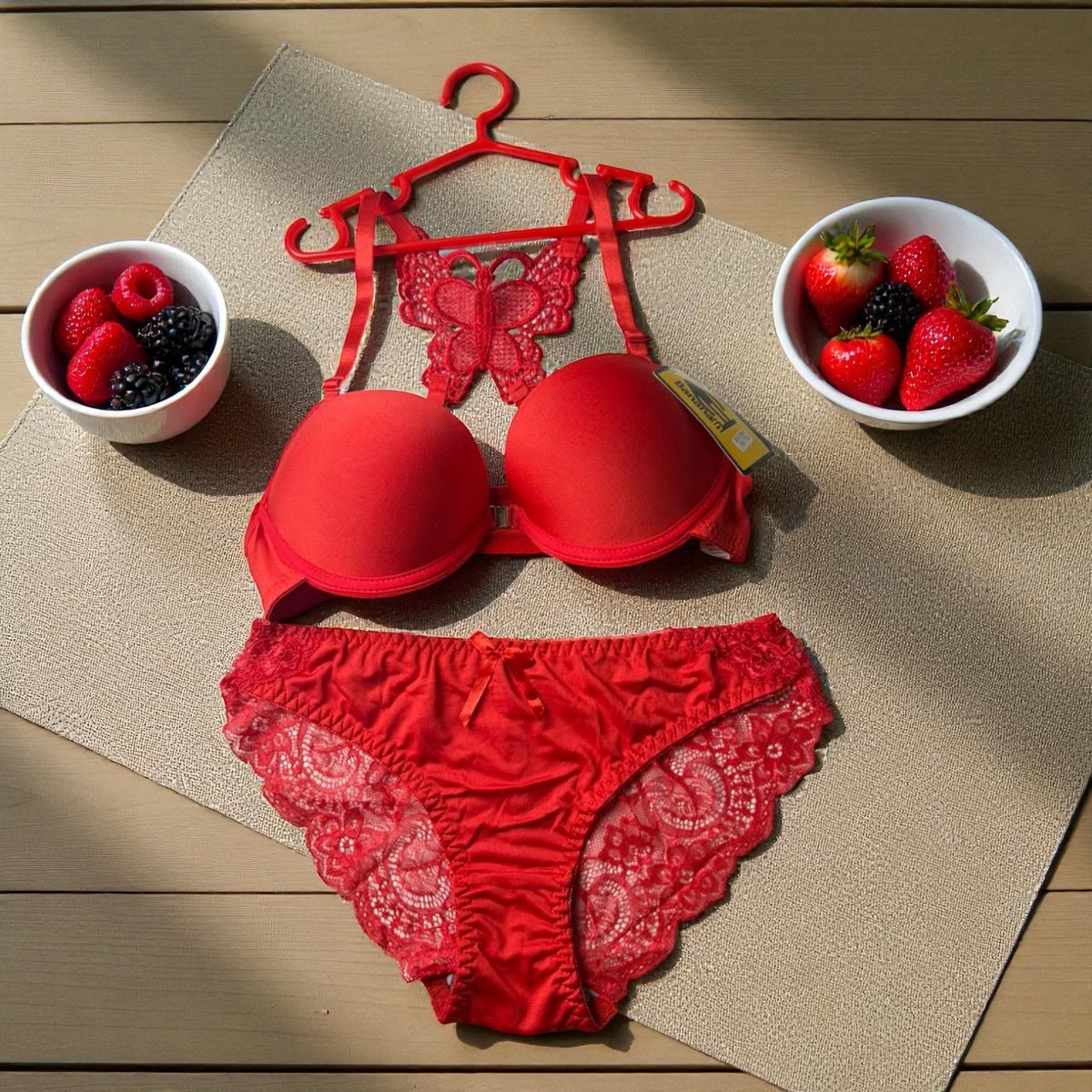 Butterfly Lace Balconette Bra & Panty Set - Vibrant Edition