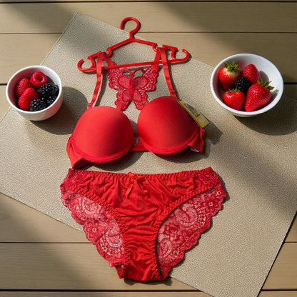 Butterfly Lace Balconette Bra & Panty Set - Vibrant Edition