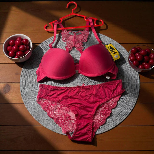 Butterfly Lace Balconette Bra & Panty Set - Vibrant Edition