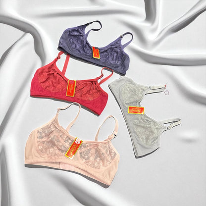 Seamless Wireless Full-Coverage Lace Bra