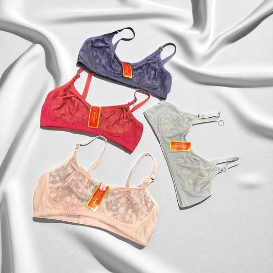 Seamless Wireless Full-Coverage Lace Bra