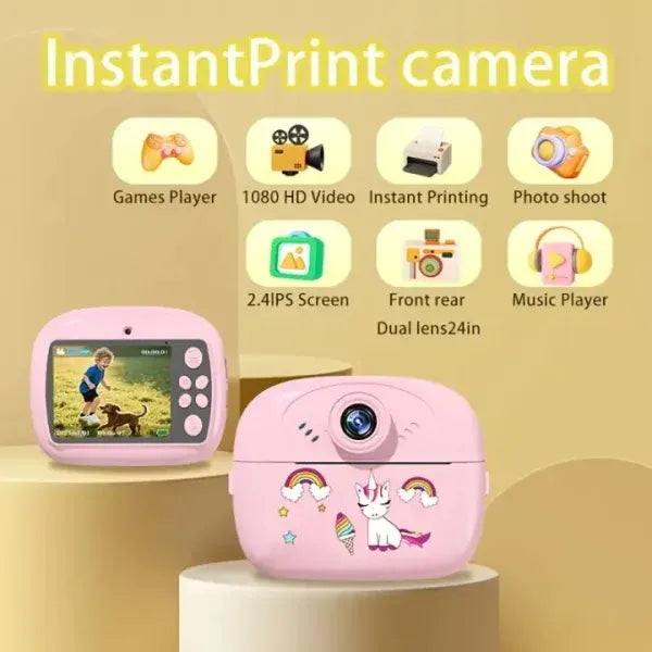 Kids Instant Print Digital Camera 1080P - Thermal Photo Printer | Perfect Birthday Gift