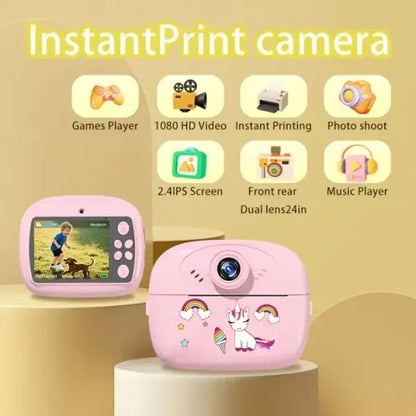 Kids Instant Print Digital Camera 1080P - Thermal Photo Printer | Perfect Birthday Gift