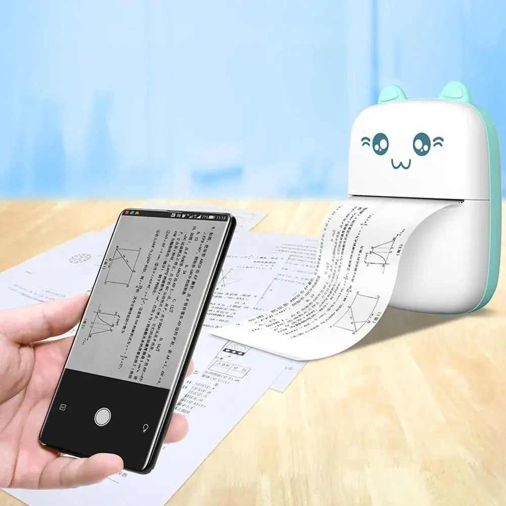 Cute Kawaii Mini Pocket Thermal Printer – Bluetooth Portable Photo & Note Printer