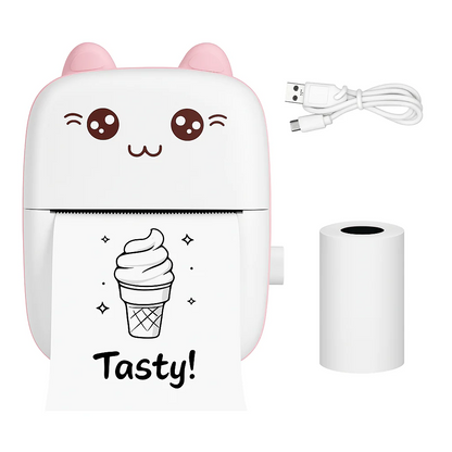 Cute Kawaii Mini Pocket Thermal Printer – Bluetooth Portable Photo & Note Printer