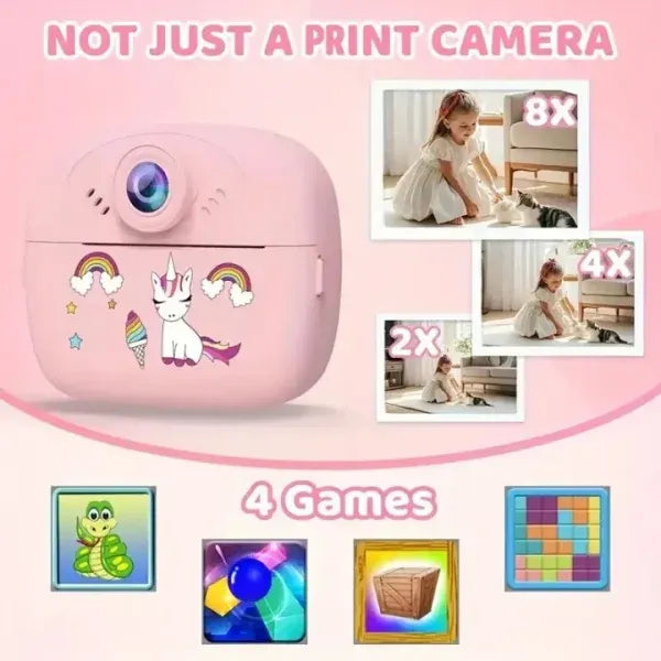 Kids Instant Print Digital Camera 1080P - Thermal Photo Printer | Perfect Birthday Gift