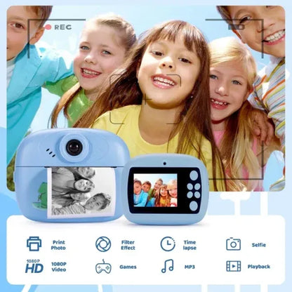 Kids Instant Print Digital Camera 1080P - Thermal Photo Printer | Perfect Birthday Gift